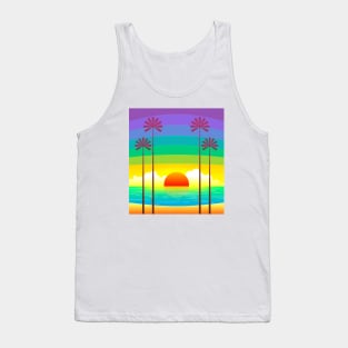 Colorful Sunset Ilustration - Beach Tank Top